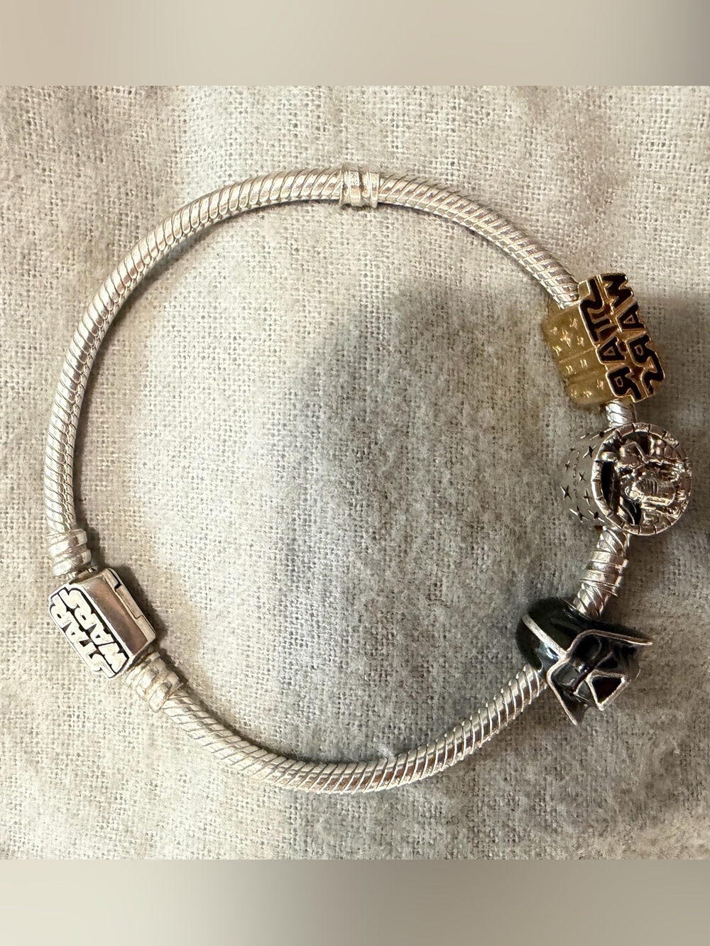 Pandora Star Wars exclusive Silver Women's Charm Bracelet with Gold Accents.
